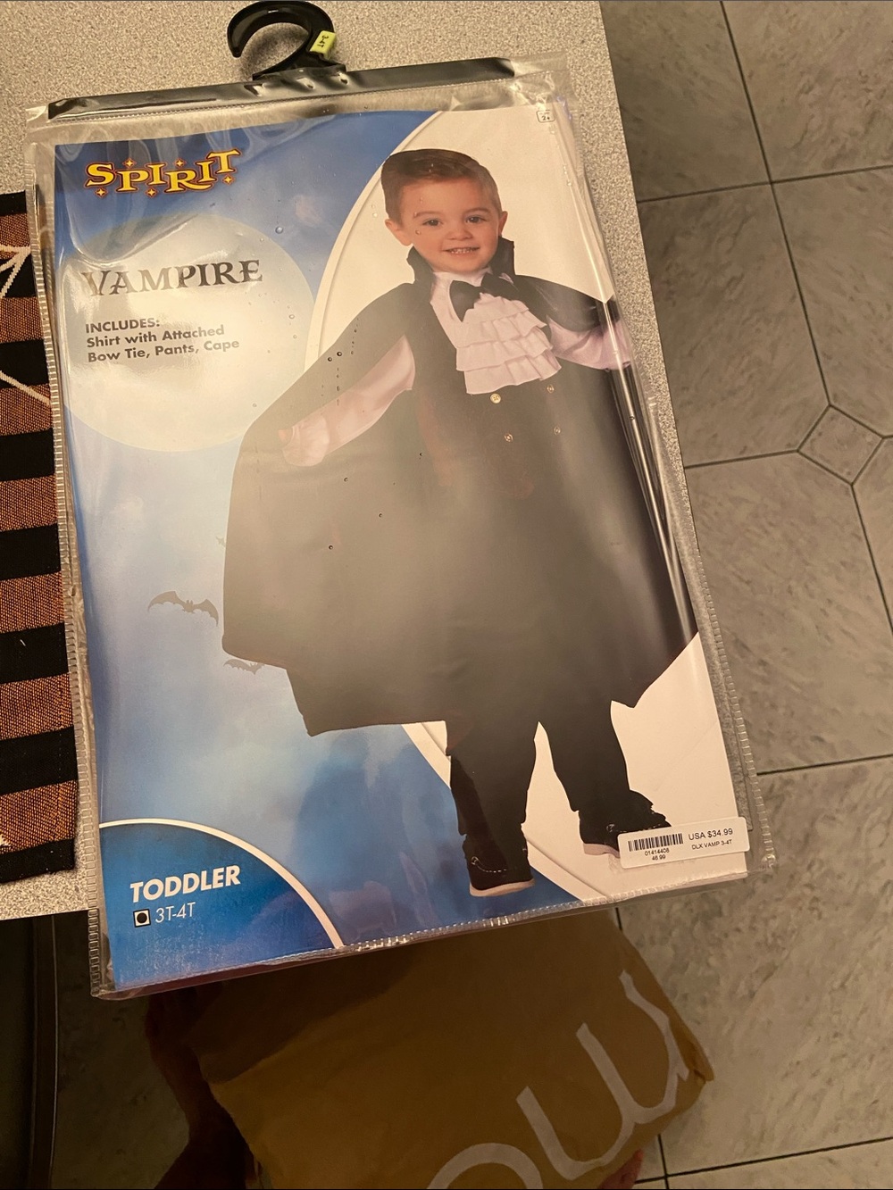 Spirit Toddler Vampire Costume - Black with White Ruffle